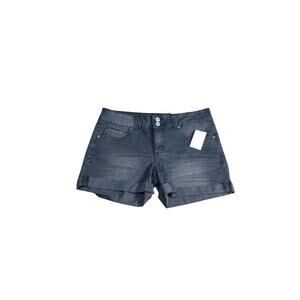 Mudd FLX Stretch Gray Grey Cuffed Jean Midi Shorts Size 9 Low Rise New NWT